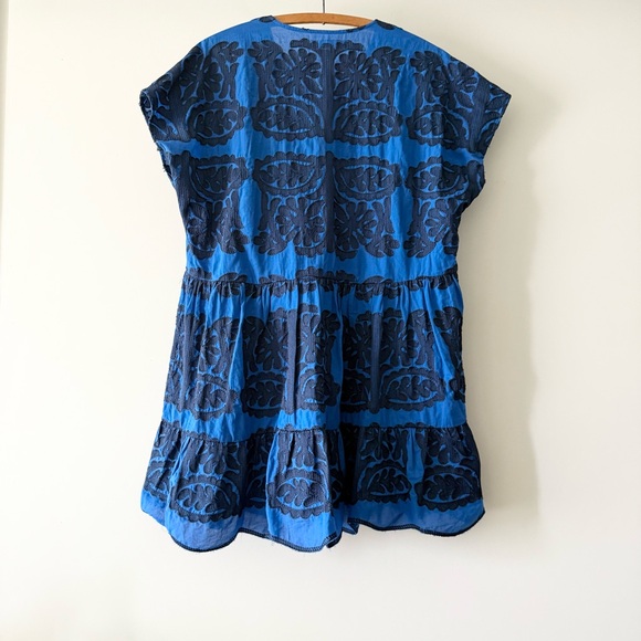 Zara blue embroidered dress sz XL - Picture 3 of 6